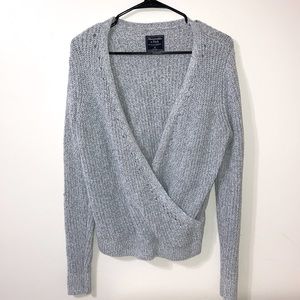 Gray Wrap Abercrombie Sweater